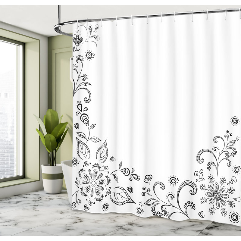Ensemble de rideau de douche + crochets, H 70 po x l 69 po