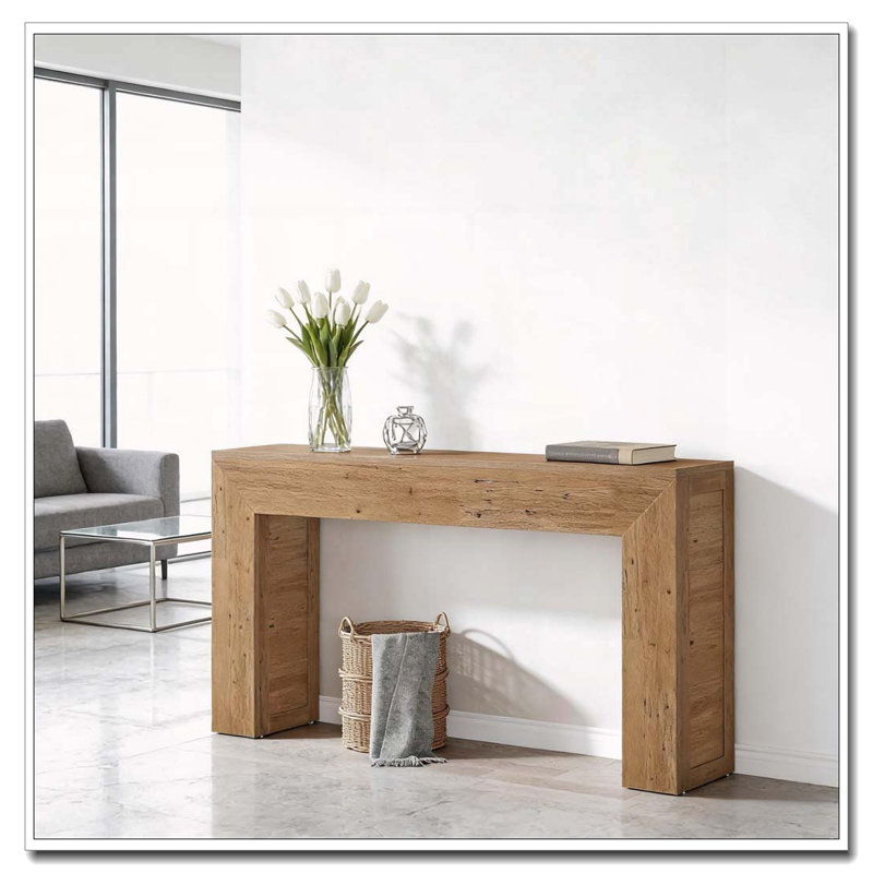 Rustic Farmhouse Console Table with Warm Wood Charm