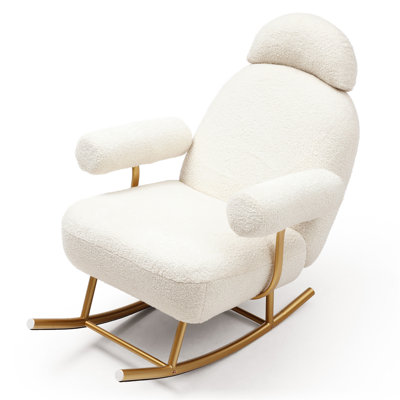 Modern Fabric Nursery Rocking Chair,Accent Upholstered Rocker Glider Chair For Baby And Kids,Comfy Armchair With Gold Metal Frame,Leisure Sofa Chair F -  Gemma Violet, B910ABAE95F647C7AE35EDADFB7252D2