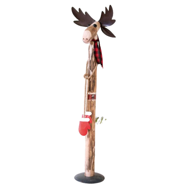  Recycled Wood and Iron Moose 65" H Handcrafted Rustic Decorative Accent
