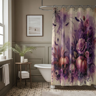 Rideau de douche standard 1 pièce Spooky Floral