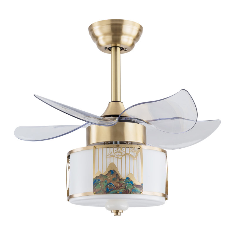 Xavious 23 Inch 3-Colour Gold Ceiling Fan LED Light with Remote Control