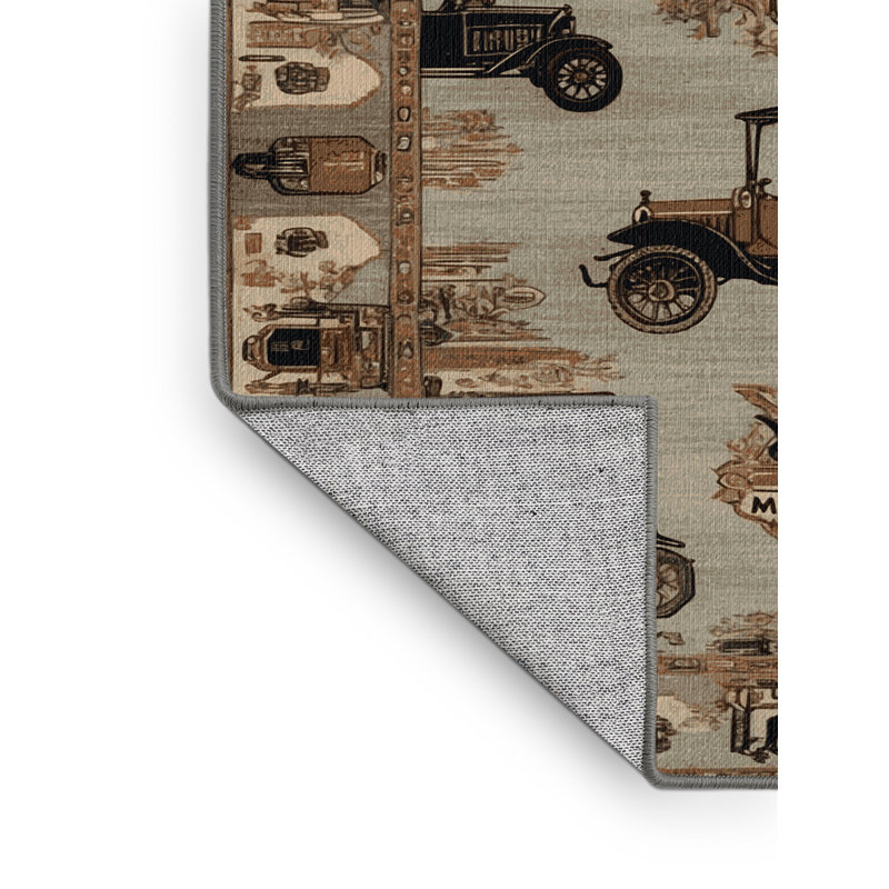 Machine Washable Transportation Gray Area Rug, Tapis de couloir 2 pi x 4 pi