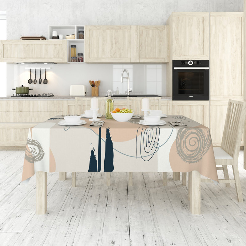 Washable Tablecloth (55 x 71 in), 50% Cotton / 50% Polyester, Easy Care, Machine Washable at 86°F, Tumble Dryer Safe, Ironable | Perfect for Dining Room & Special Occasions, Elegant and Durable Design