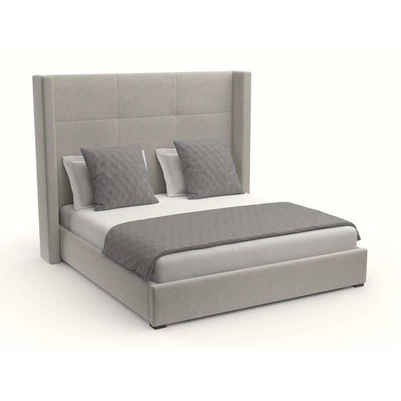 Esparto Upholstered Bed, Grey Revolution®, Mid Height California king
