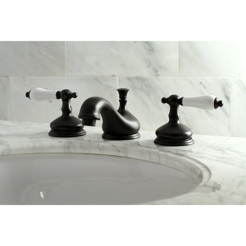 Robinet de salle de bain espacé Kingston, Noir mat