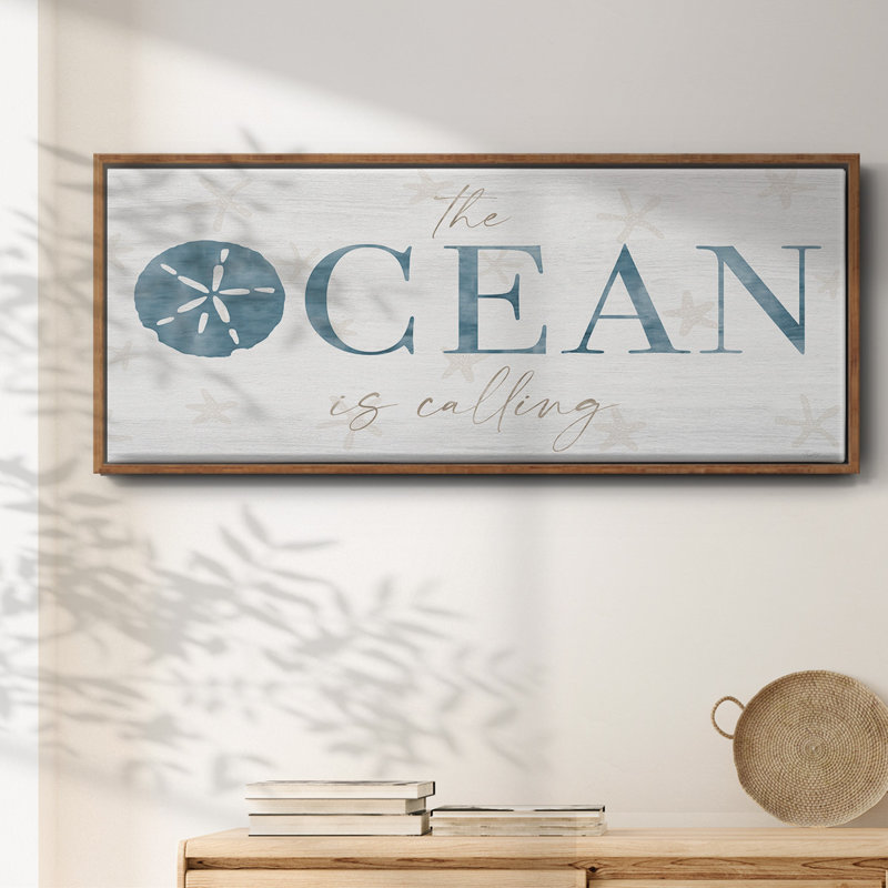 The Ocean- Framed Canvas, 20" H x 50" W