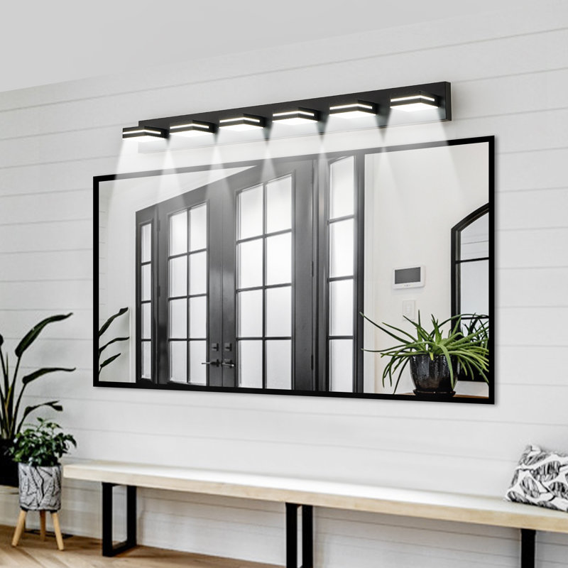 Dimmable LED Vanity Light Fixture 5500K, 6 Lights, Matte Black