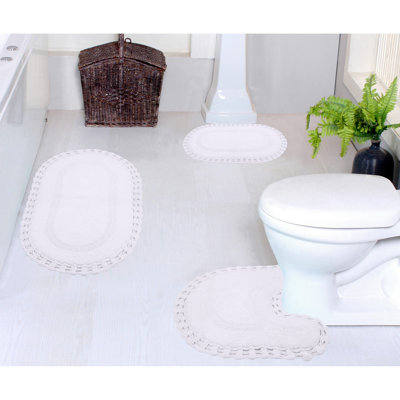 Tapis de bain réversible 100% coton lavable à la machine Hampton (ensemble de 3)