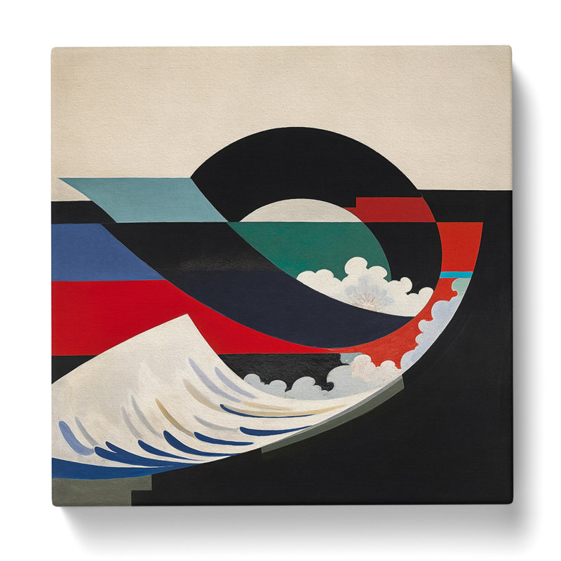 Japanese Wave Suprematism No.1 - Wrapped Canvas, 35cm H x 35cm W x 3cm D