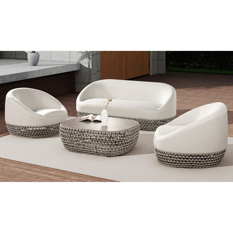 Table basse ronde Harper, taupe Geige