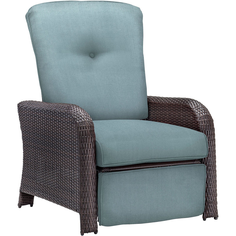 Wicker Outdoor Lounge Chair, Ocean Blue