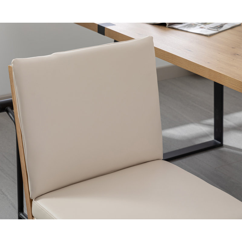 Rekiyah Upholstered Counter Stool with Metal Frame, Beige