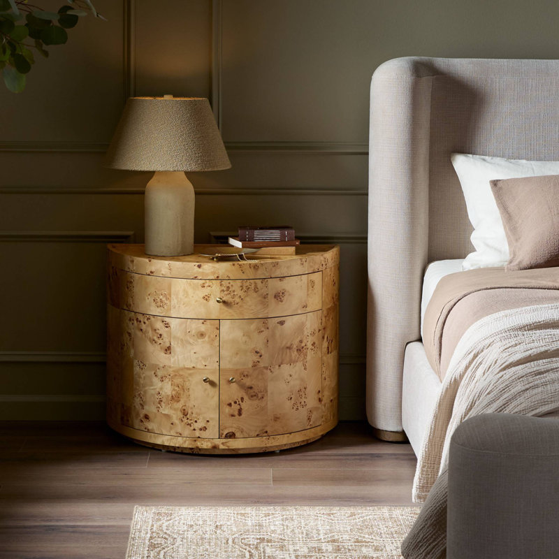 Ashton Nightstand-Natural Poplar Burl, Natural Poplar Burl