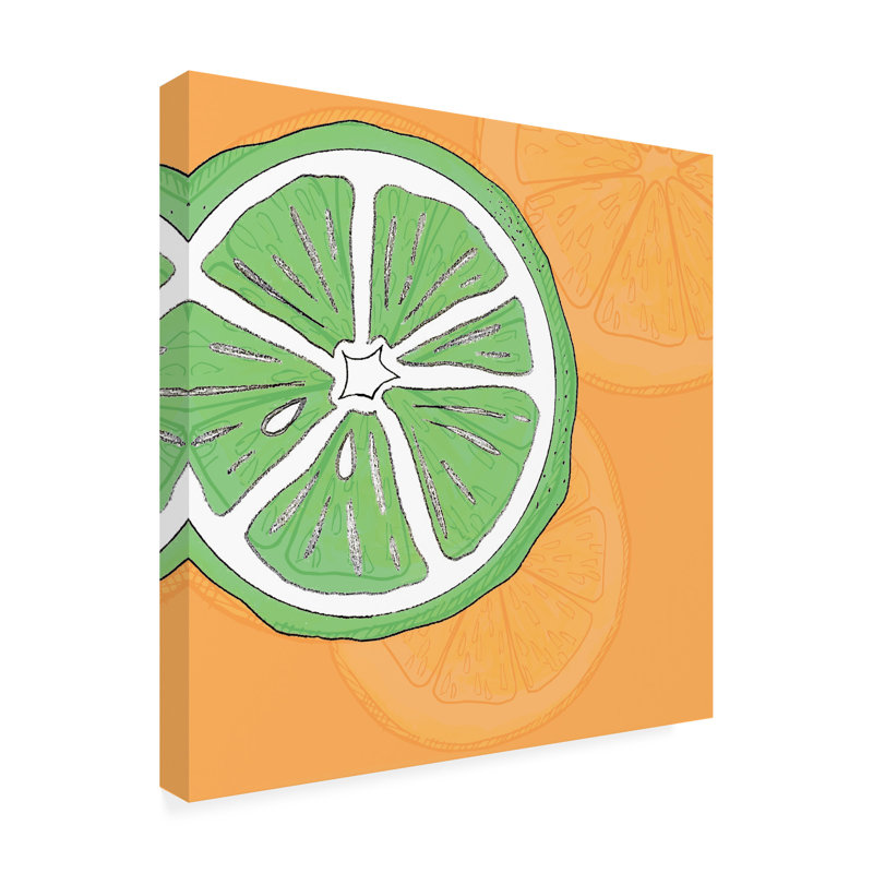 Summer Time Citrus Fun Green and Orange Canvas Art