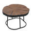 Table basse irrégulière, plateau MGO moderne de 27 po avec base en bois naturel et métal noir, table de centre artisanale industrielle d'une capacité de 132 lb pour le salon