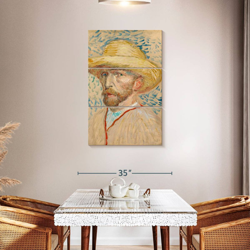 Autoportrait Leisha avec chapeau de paille, H 32 po x l 20 po