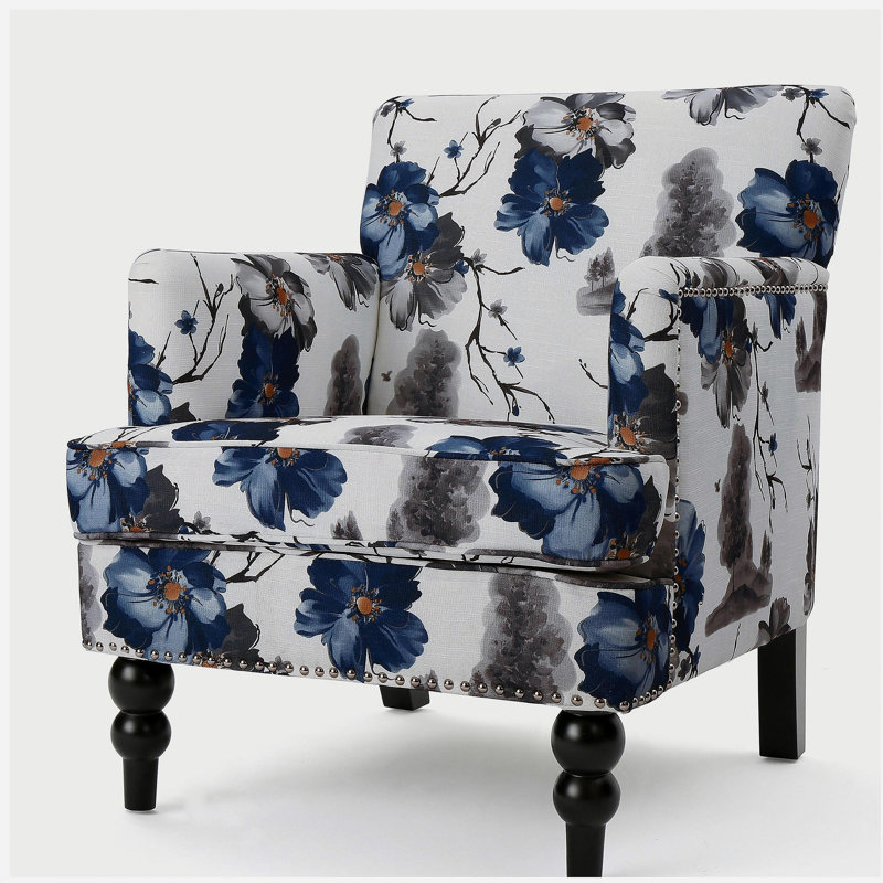 Fauteuil d'appoint moderne capitonné Harrison pour salon avec revêtement confortable et structure robuste
