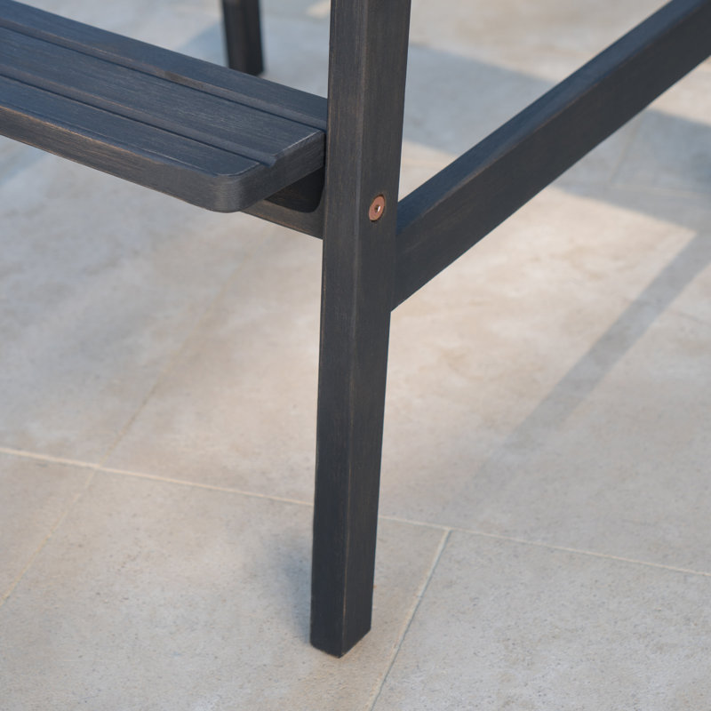 Edson Acacia Outdoor 30.00'' Bar Stool, Dark Gray