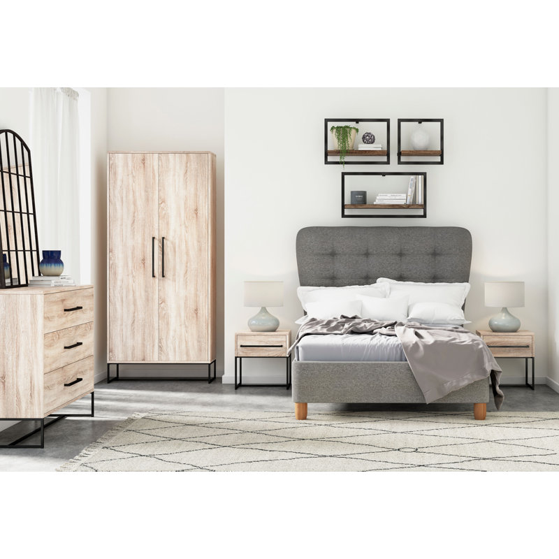 Cardi Upholstered Bed Frame, Kingsize (5'), Grey