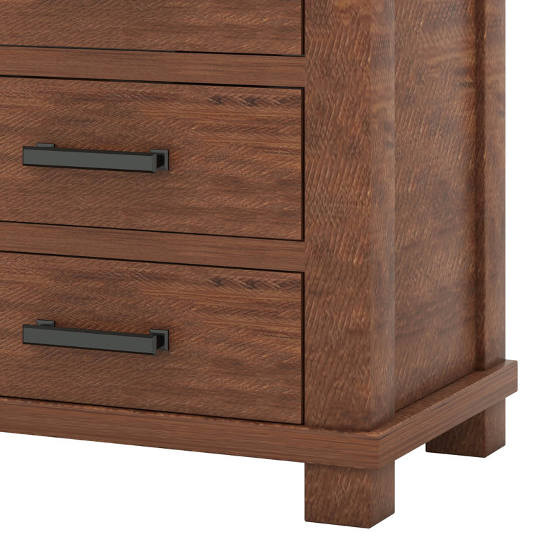 Rustic Three Drawer Reclaimed Solid Wood Farmhouse Nightstand Set Of Two
