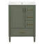Meuble-lavabo autoportant de 24 po avec lavabo en céramique, armoire moderne avec 3 tiroirs divers, poignées dorées et support de porte-2086137458