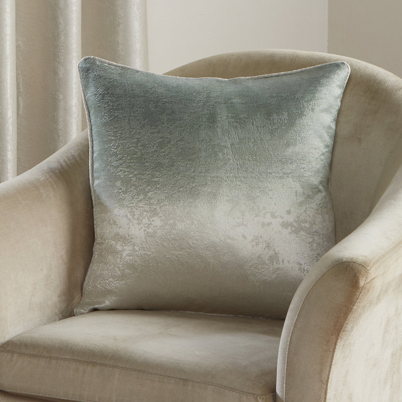 Ombre Strata Square Throw Pillow Cover, Green