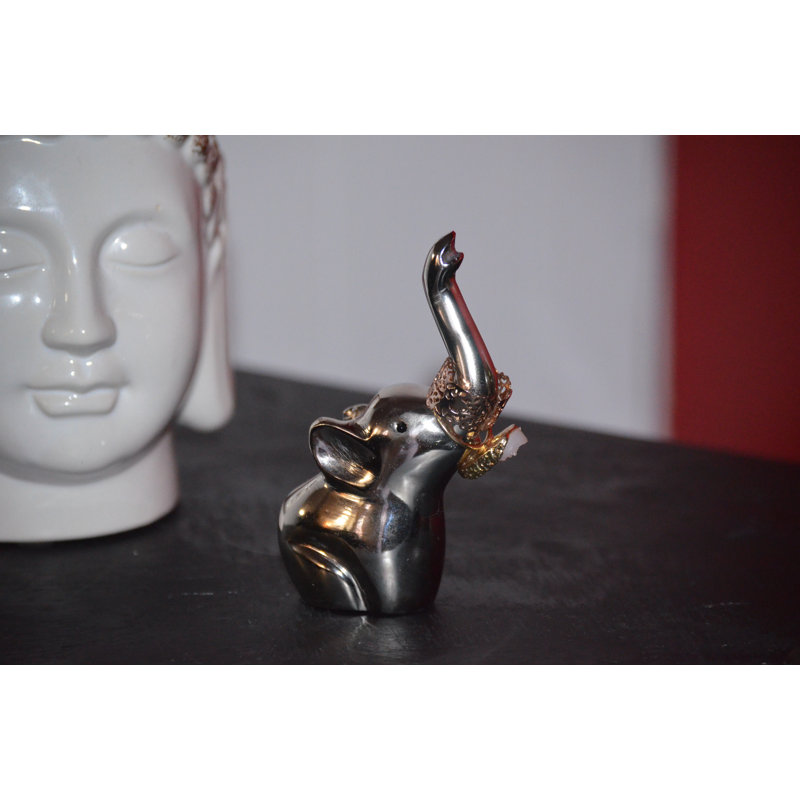 Elephant Trunk Metal Ring Holder Figurine