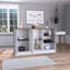 Îlot de cuisine Ginger, trois tablettes ouvertes, deux armoires-340506080