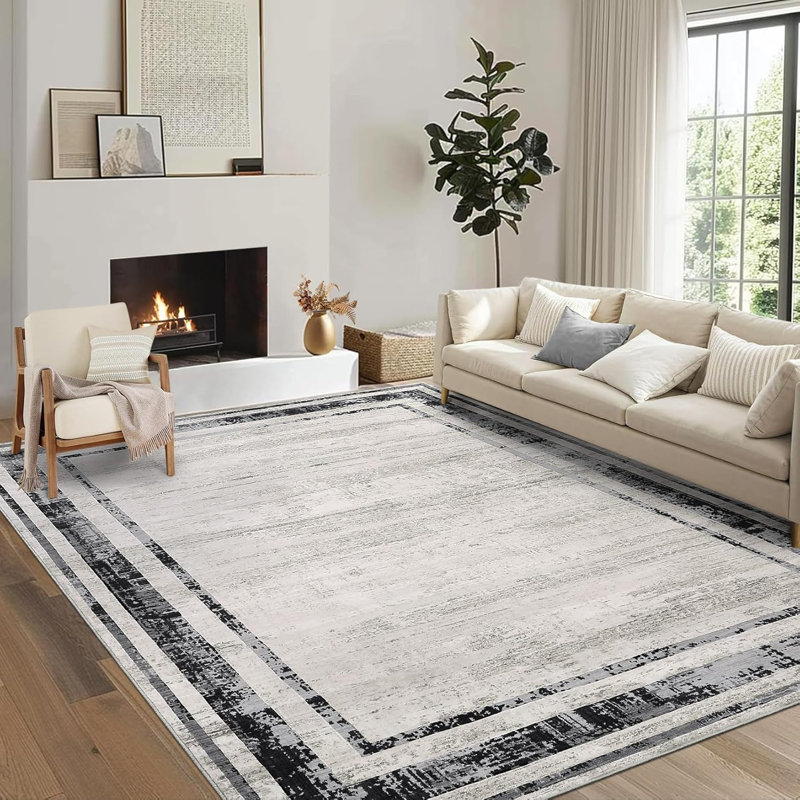 Tapis de couloir moderne, Rectangle 5 pi x 7 pi