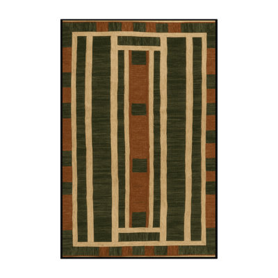 Tapis botanique brun lavable à la machine