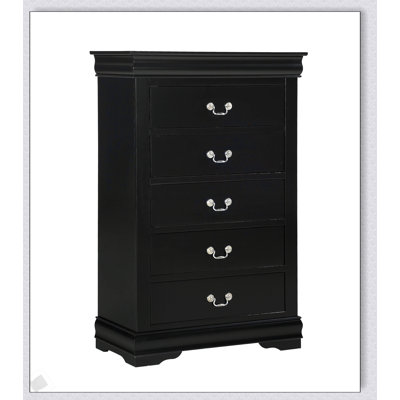 Commode Louis Philip à cinq tiroirs en bois de cerisier avec rangement en bois massif et beaucoup de rangement pour les chambres contemporaines