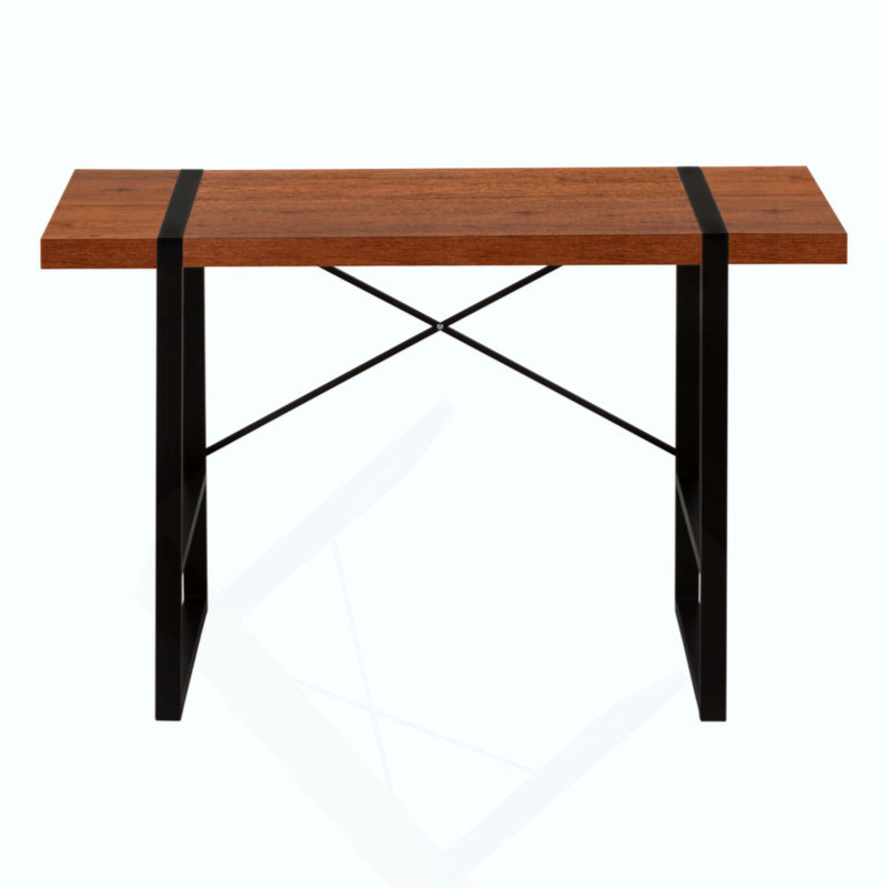 Bureau d'ordinateur, bureau personnel, ordinateur portable, travail, métal, contemporain, moderne, Cerisier/Noir