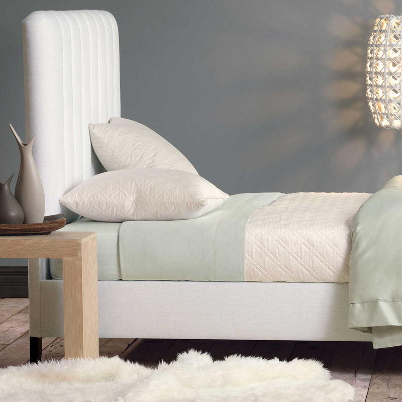 Coperta Sateen Coverlet, Cal. King Coverlet, Ivory