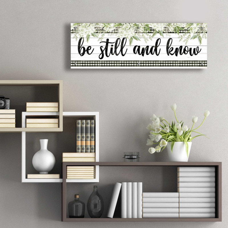 «Be Still & Know» par Cindy Jacobs, art mural en verre acrylique, L 36 po x H 12 po