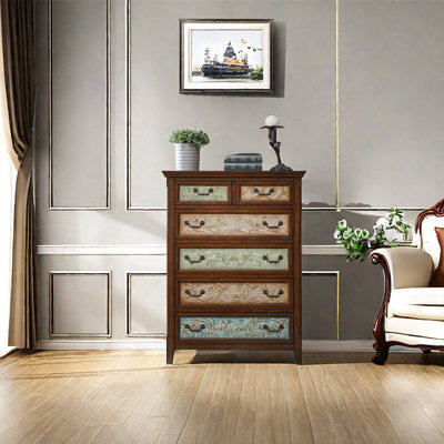 Commode décorative peinte à usages multiples