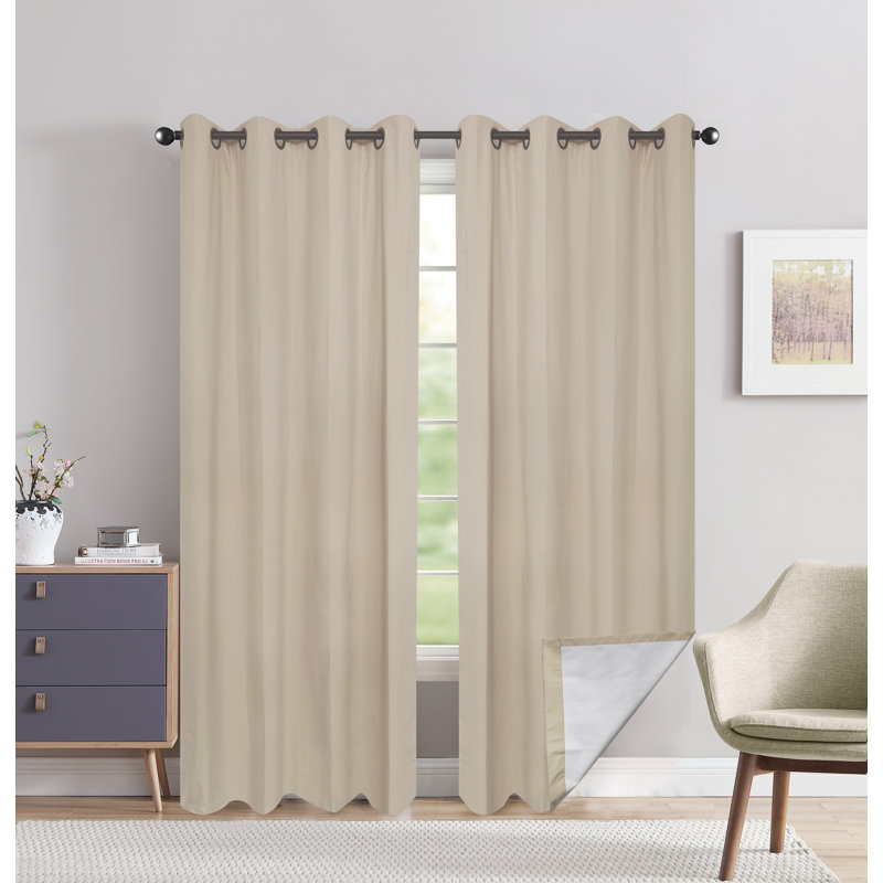 Paire de rideaux occultant avec œillets Inocencio, Taupe