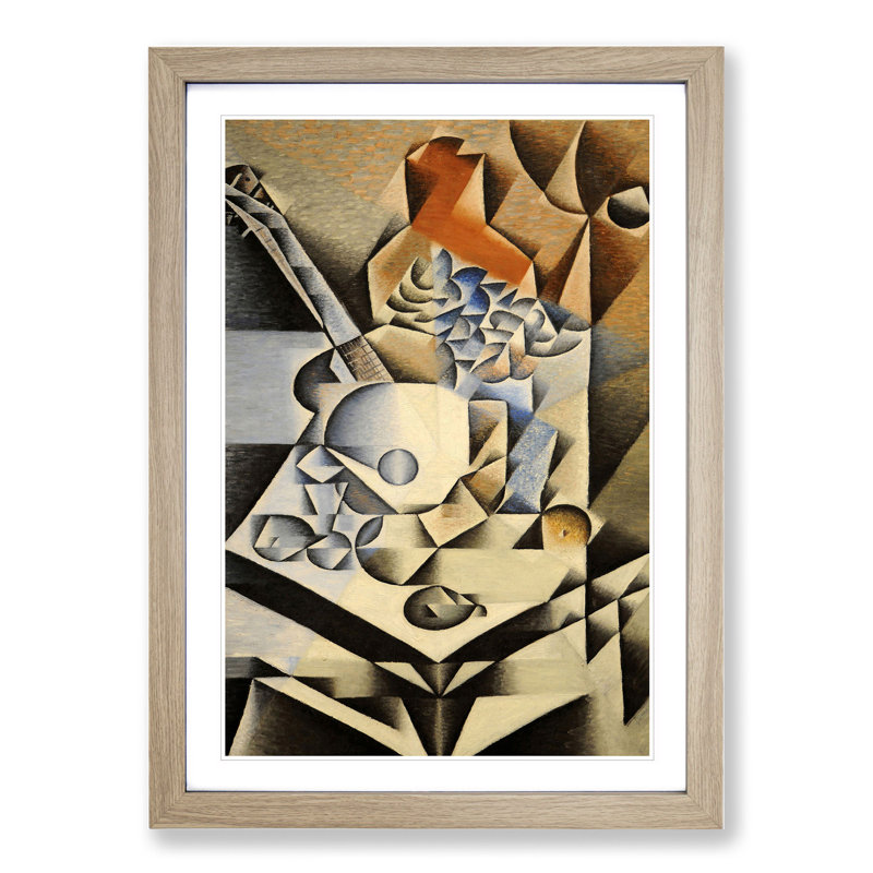 Still Life with Flowers by Juan Gris - Picture Frame Painting, 48cm H x 36cm W x 2cm D, Oak