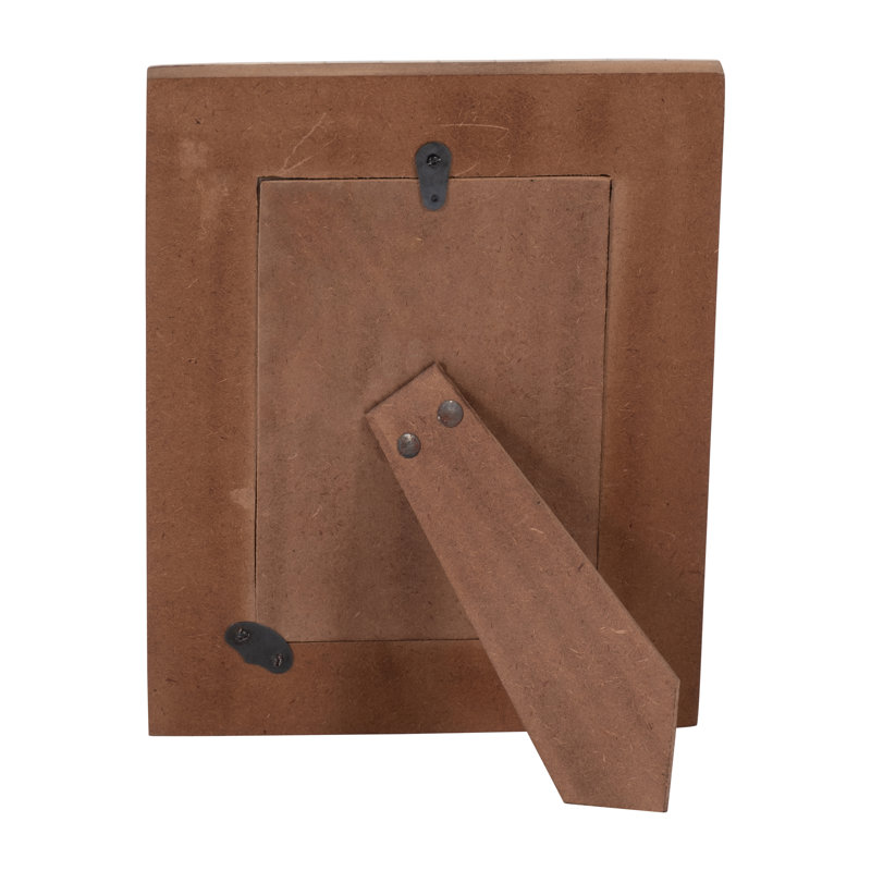 Decorative Resin and Wood Picture Frame with Glass Front and Scalloped Detailing in Modern Wood Design, 9"H x 5"W x 2.5"D