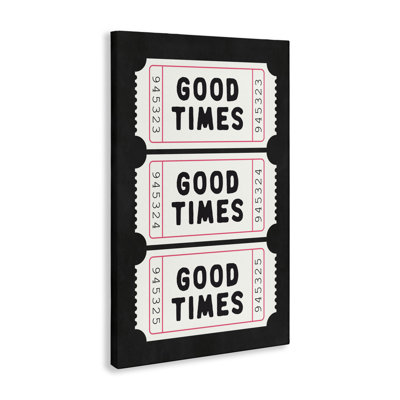Good Times Tickets on Black Canvas, design by Lettered and Lined