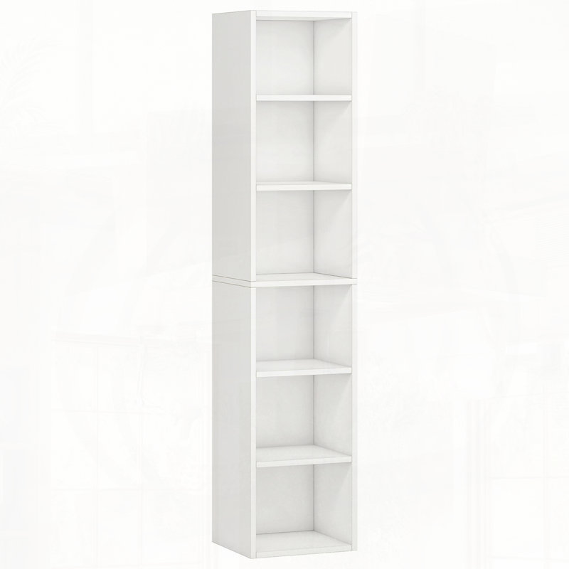 Bibliothèque de rangement à six niveaux, Blanc