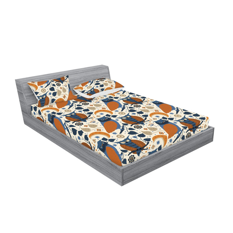 Drap-housse et taies décoratives 3 pièces Ambesonne, Ensemble de draps pour très grand lit californien