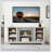 TV Media Stand with with Faux Stacked Stone Surround, Modern Entertainment Console with Open Storage Space, 58.31"W*15.39"D*26.06"H-579028826