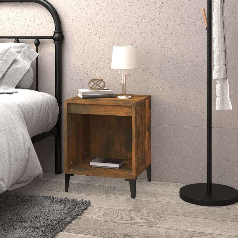 Jarik 40cm W Solid Wood Bedside Table, Brown, Individual