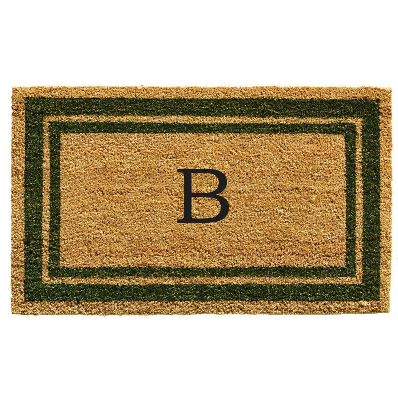 Tapis d'entrée antidérapant Stortz, Vert sauge / brun, B, Rectangle 2 pi x 3 pi