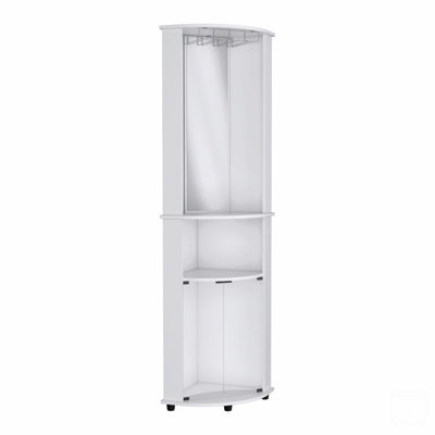Armoire d'angle avec porte-verres et armoire inférieure