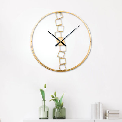 Kolle Golden Aura 60 cm Minimalist Metal Clock, Silent & Elegant