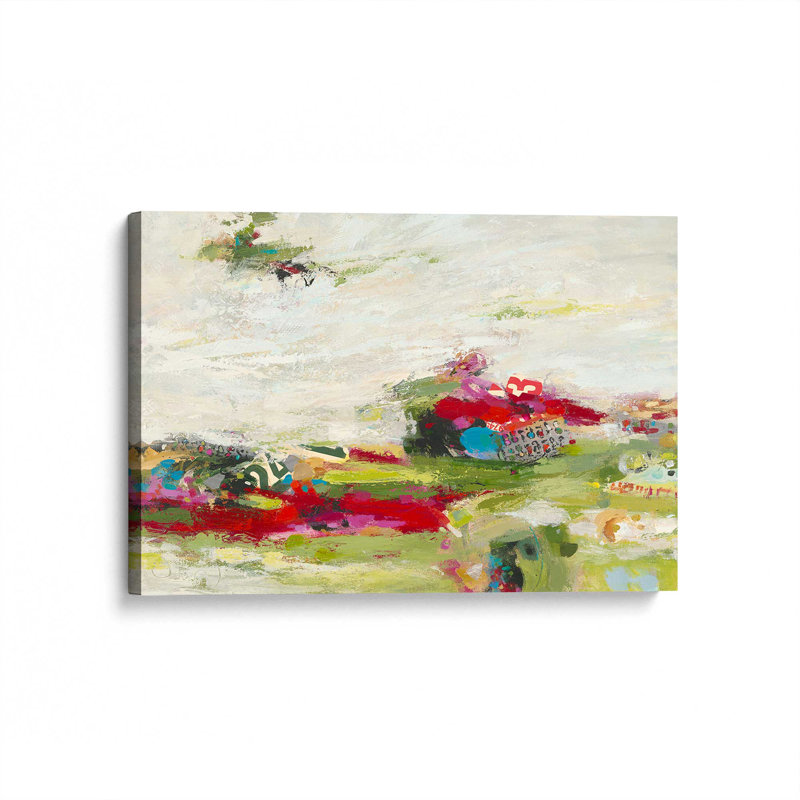 «Survol de l'aperçu II» par Janet Itsne, Sans objet, H 12 po x l 18 po, Toile tendue