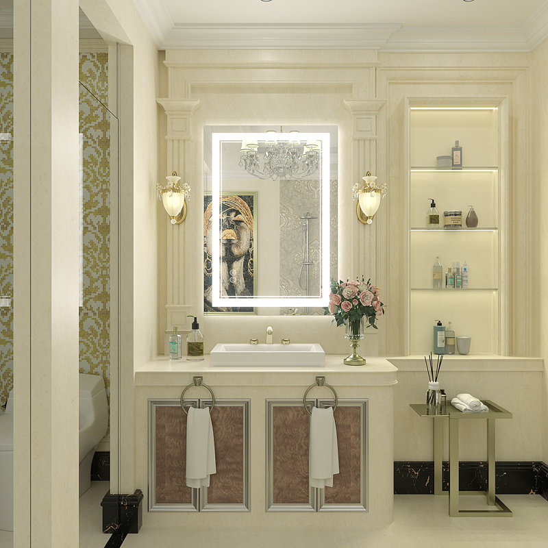  Wayfair Basics® UL Certified LED Anti-Fog Tempered Glass Bathroom/Vanity Mirror , 28" x 20"