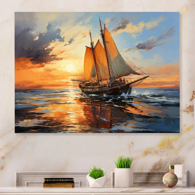 Boat Expressive Seascapes I - Impression sans cadre sur métal
